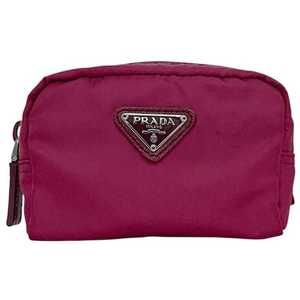 Prada Pouch ec-23815 Purple Tessuto Nylon Size 42 PRADA Triangular Plate Mini...